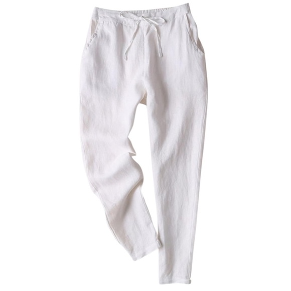 Iximo 100% Linen Paperbag Pants Women’s Size XXL in White New Without Tags! - Picture 1 of 10